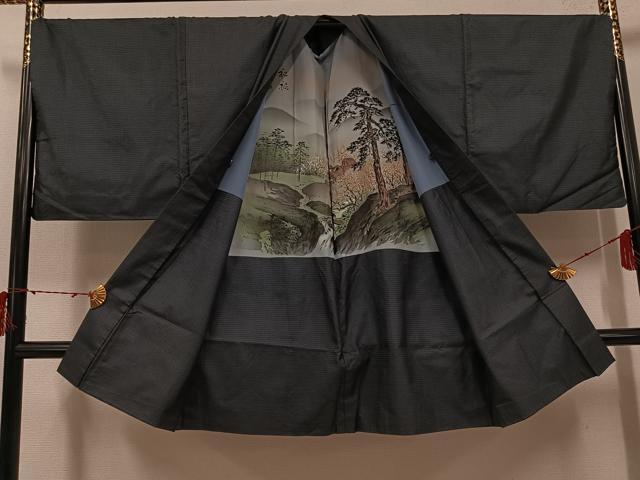 平和屋着物●男性 本場大島紬 アンサンブル 100亀甲 総詰め 正絹 逸品 AABH3817ph