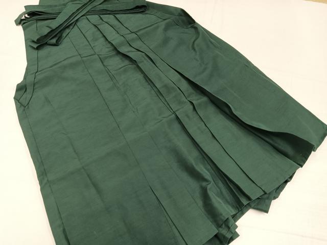 平和屋着物●男性 馬乗り袴 紬地 色無地 革色 正絹 逸品 AABH3821ph