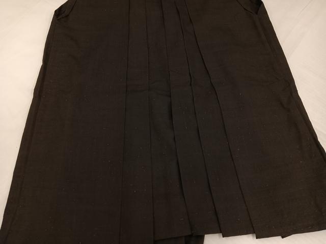 平和屋着物●男性 馬乗り袴 紬地 色無地 赤墨色 正絹 逸品 AABH3823ph
