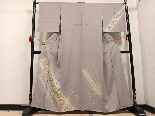 平和屋着物●訪問着 向い鳥葡萄花唐草文 暈し染め 金彩 正絹 逸品 AABH3825ph