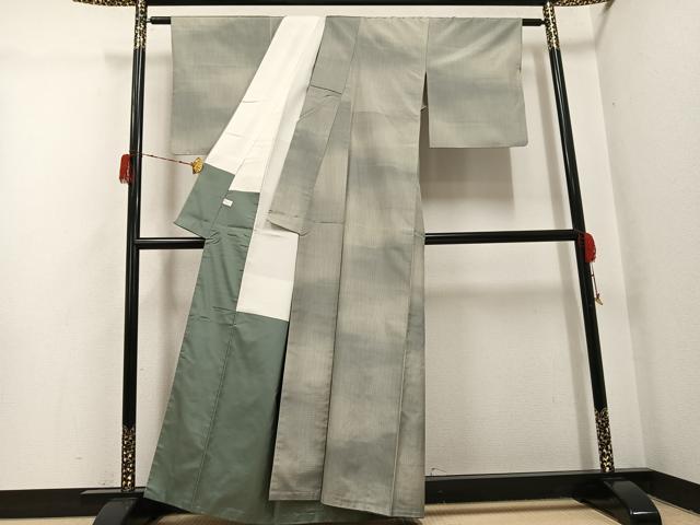 平和屋着物●本場縞大島紬 花絲 芭蕉大島 霞文 宮原紬織物謹製 証紙付き 正絹 逸品 AABH3851ph