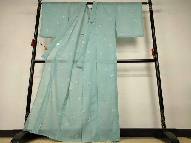 平和屋着物*夏物 小紋 紗 瓢箪文 洗える着物 AABH3888jd