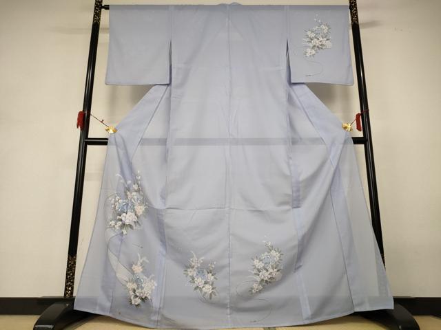 平和屋着物*夏物 訪問着 絽 花車文 洗える着物 AABH3900jd