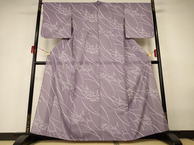 平和屋着物*夏物 小紋 紗 萩文 洗える着物 AABH3906jd
