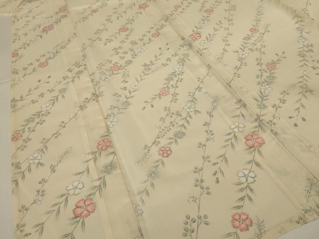 平和屋着物*夏物 小紋 絽 草花文 洗える着物 AABH3907jd