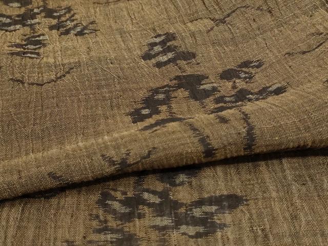 平和屋着物*夏物 小千谷ちぢみ 芝花文 麻 逸品 AABH3912jd