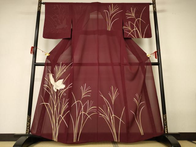 平和屋着物*夏物 訪問着 絽 花鳥文 正絹 逸品 AABH3925jd