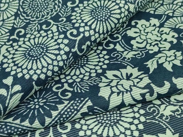 平和屋着物*夏物 小紋 絽 吉祥草花文 洗える着物 AABH3927jd