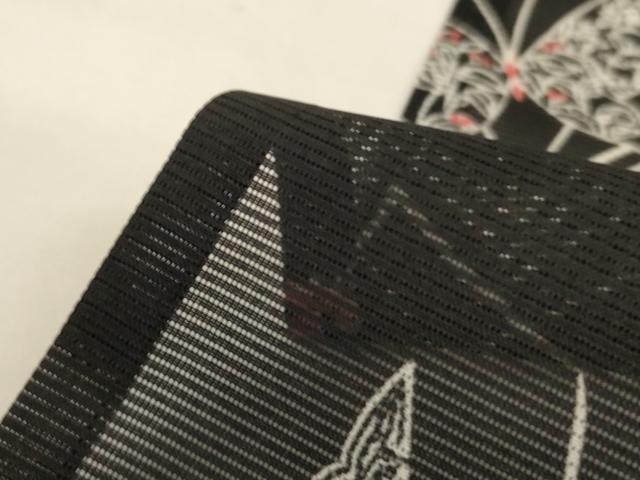 平和屋着物*夏物 小紋 絽 舞蝶文 洗える着物 AABH3928jd