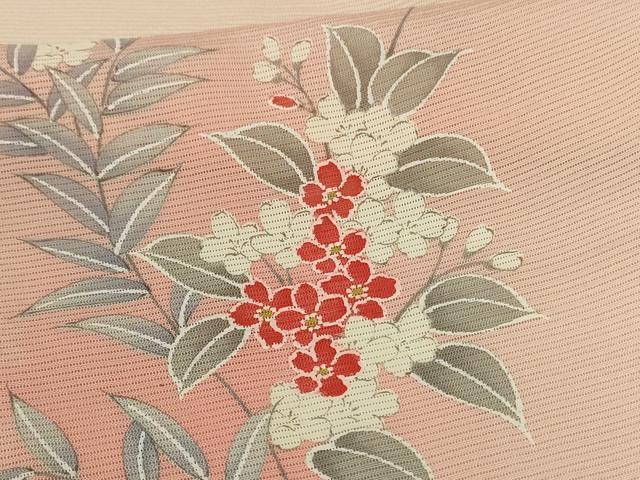 平和屋着物*夏物 小紋 絽 草花文 暈し染め 正絹 逸品 AABH3933jd