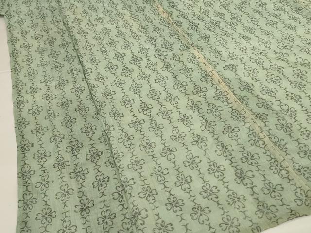 平和屋着物*夏物 小千谷ちぢみ 幾何学花文 麻 逸品 AABH3937jd