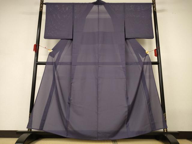 平和屋着物*夏物 色無地 絽 濃鼠色 正絹 逸品 AABH3942jd