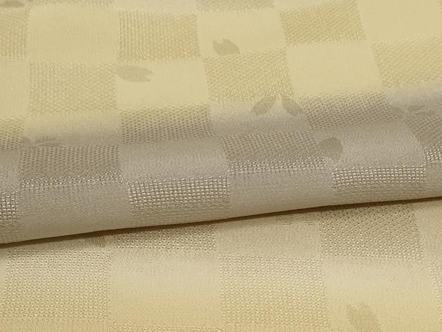 平和屋着物▽上質な小紋 単衣 市松舞花文 暈し染め 正絹 逸品 AABH3949jd