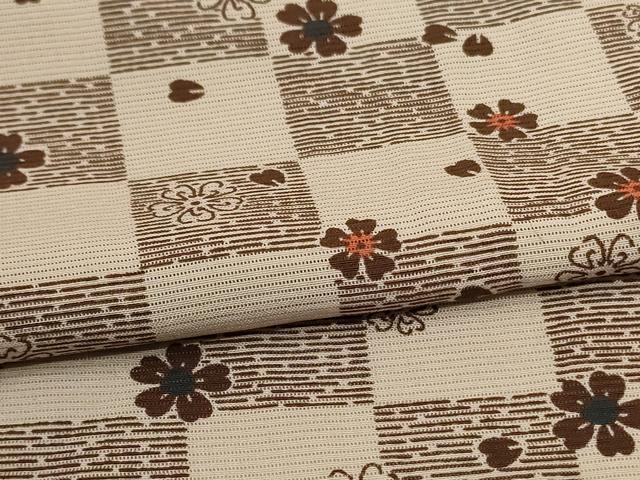 平和屋着物*夏物 小紋 絽 市松舞花文 正絹 逸品 AABH3951jd