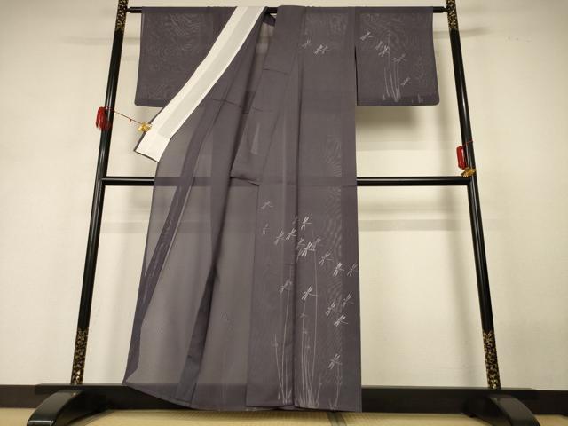 平和屋着物*夏物 訪問着 紗 勝虫 銀糸 正絹 逸品 AABH3955jd