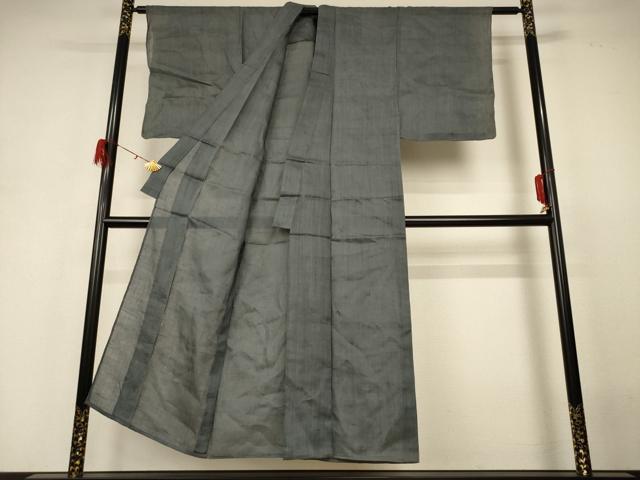 平和屋着物*夏物 男性 色紋付 紗 豆がら茶色 麻 AABH3958jd