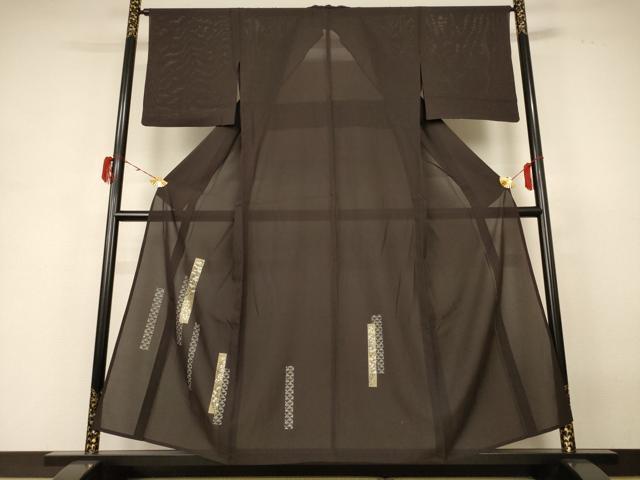 平和屋着物*夏物 訪問着 絽 短冊草花文 金銀彩 正絹 逸品 AABH3974jd
