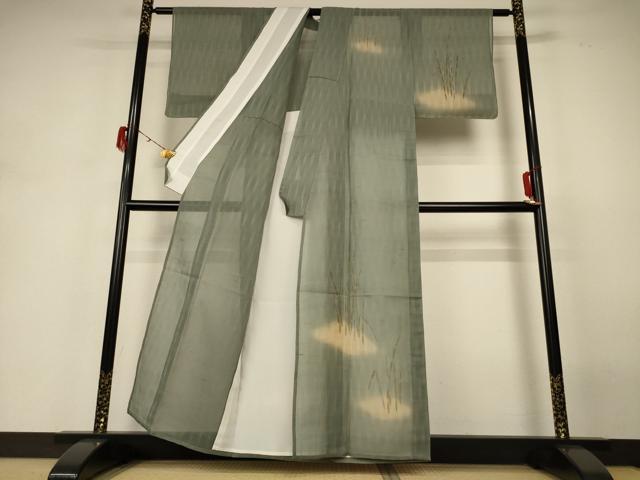 平和屋着物*夏物 訪問着 変わり絽 木賊 暈し染め 銀彩 正絹 逸品 未使用 AABH3976jd