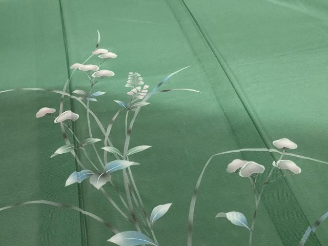 平和屋着物*夏物 訪問着 絽 手描き 草花文 暈し染め ロング丈 正絹 逸品 AABH3977jd
