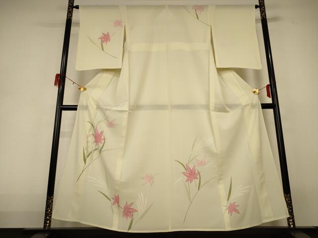 平和屋着物*夏物 訪問着 絽 楓文 銀彩 正絹 逸品 AABH3979jd