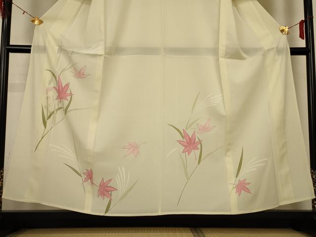 平和屋着物*夏物 訪問着 絽 楓文 銀彩 正絹 逸品 AABH3979jd