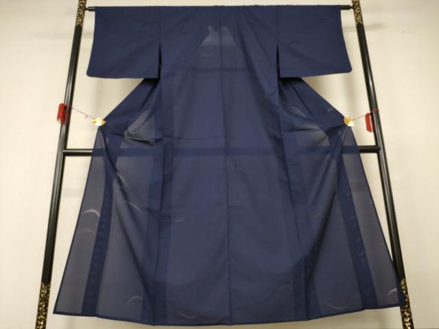 平和屋着物*夏物 色無地 芝紋紗 青褐色 正絹 逸品 AABH3998jd