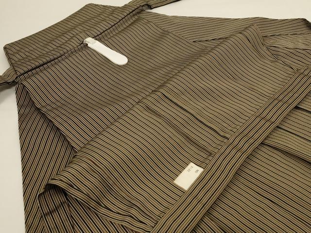 平和屋着物*夏物 男性 行灯袴 縞 正絹 逸品 AABH4012jd