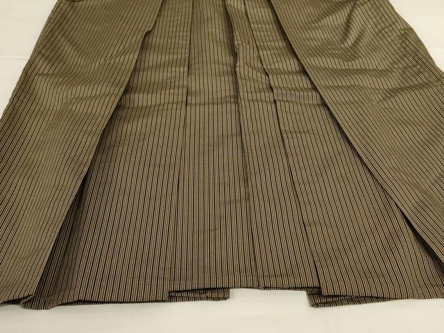 平和屋着物*夏物 男性 行灯袴 縞 正絹 逸品 AABH4012jd