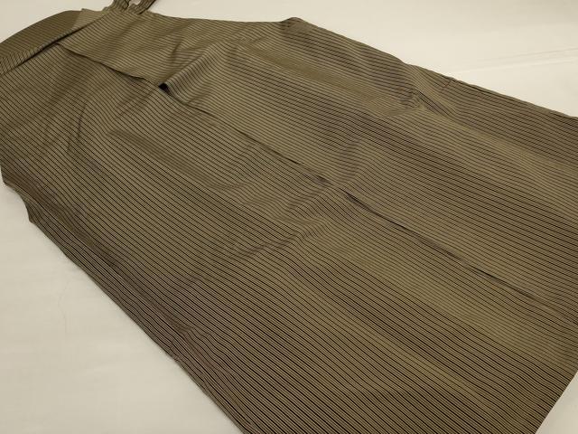 平和屋着物*夏物 男性 行灯袴 縞 正絹 逸品 AABH4012jd