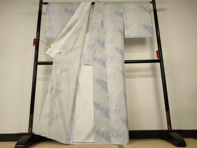 平和屋着物*夏物 小紋 絽 霞文 暈し染め 洗える着物 AABH4023jd