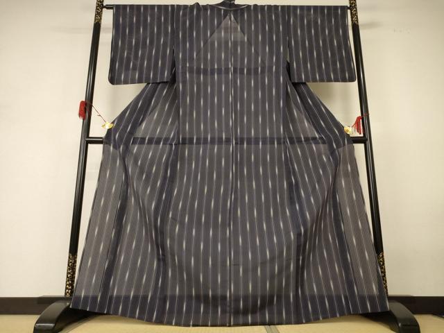 平和屋着物*夏物 小紋 縦絽 変わり縞 正絹 逸品 AABH4026jd