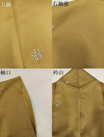 平和屋着物●上質な小紋 総刺繍 草花文 正絹 逸品 AABH4057ph