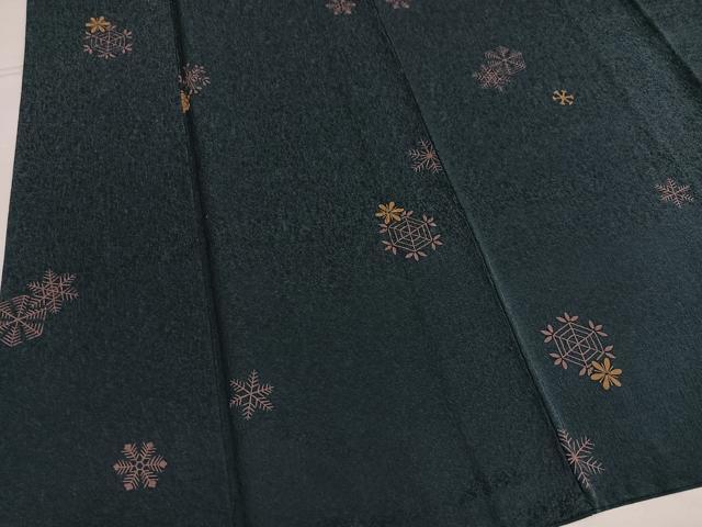 平和屋着物●染色作家 草野一騎 小紋 雪華 雪の結晶 正絹 逸品 AABH4068ph