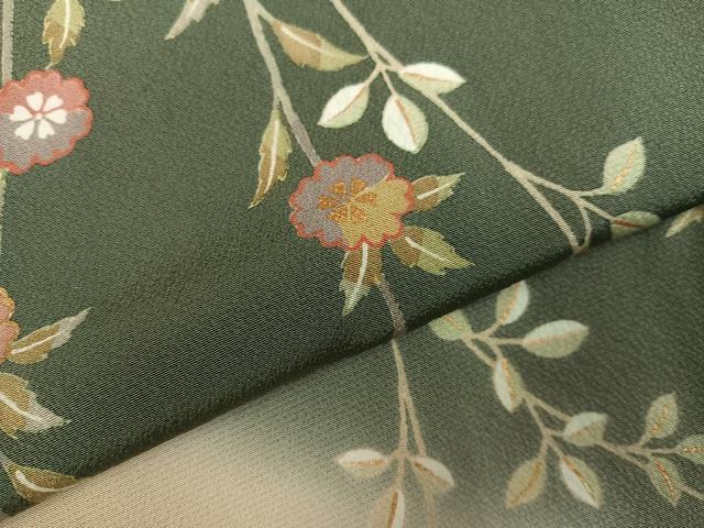 平和屋着物●訪問着 枝垂れ花文 暈し染め 金彩 正絹 逸品 AABH4071ph
