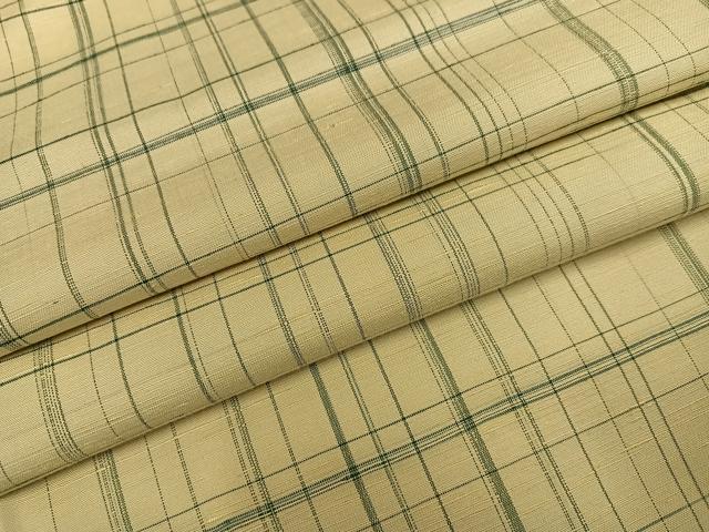 平和屋着物●上質な紬 格子 正絹 逸品 AABH4088ph