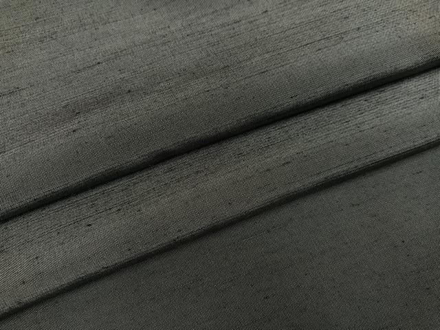 平和屋着物●男性 紬 アンサンブル 色無地 墨色 正絹 逸品 未使用 AABH4110ph