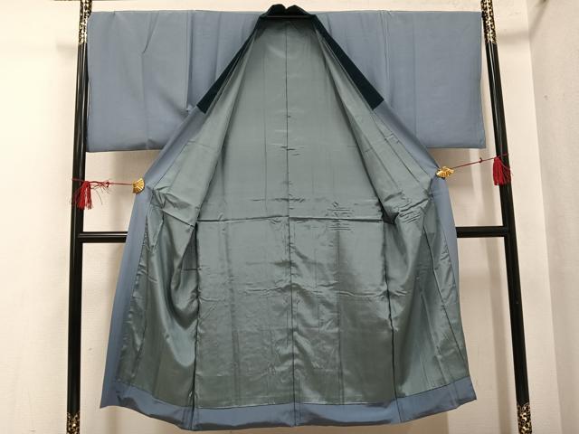 平和屋着物●男性 長襦袢 袷 作家物 手描き 富士山 樹林 暈し染め 金彩 正絹 逸品 未使用 AABH4116ph