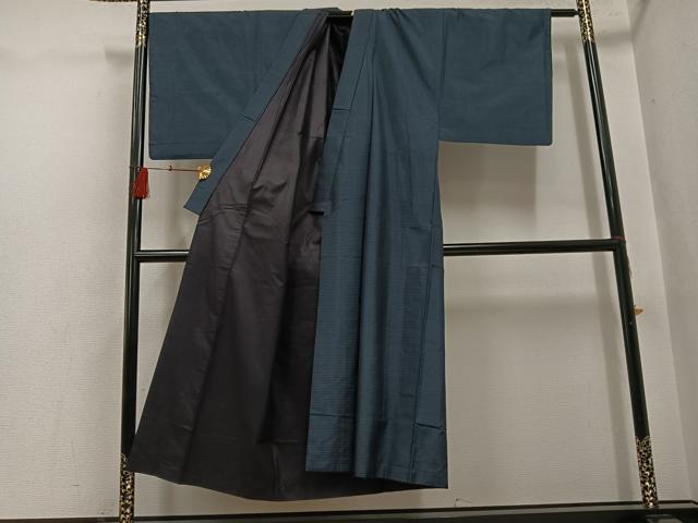 平和屋着物●男性 本場大島紬 アンサンブル 長襦袢(無双仕立て)セット 上村商店 証紙付き 正絹 逸品 AABH4119ph