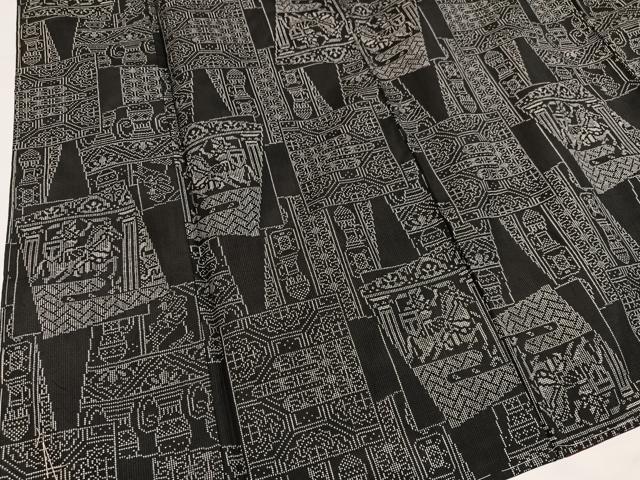 平和屋着物●本場大島紬 一元絣 狩猟文 正絹 逸品 未使用 AABH4130ph
