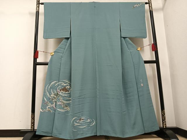 平和屋着物●東京友禅 伊藤幽水 訪問着 浜松風景文 正絹 逸品 AABH4137ph