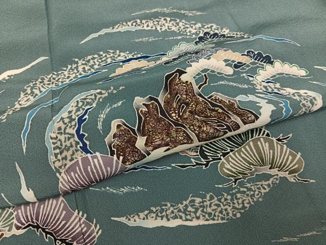 平和屋着物●東京友禅 伊藤幽水 訪問着 浜松風景文 正絹 逸品 AABH4137ph