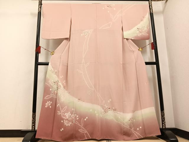 平和屋着物●十日町 名門 滝泰謹製 訪問着 辻が花 絞り 暈し染め 金彩 正絹 逸品 AABH4146ph