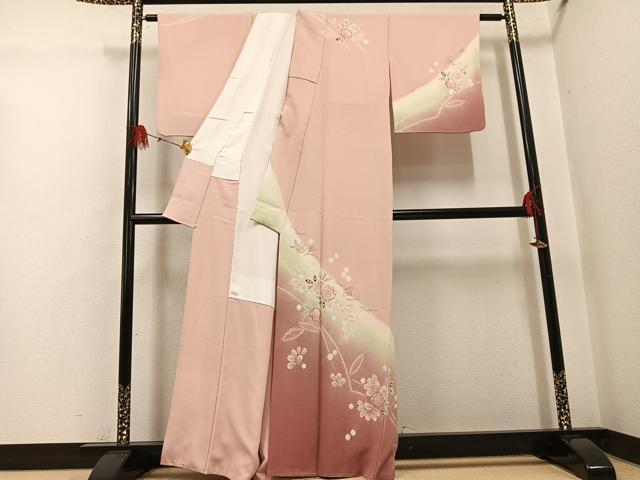 平和屋着物●十日町 名門 滝泰謹製 訪問着 辻が花 絞り 暈し染め 金彩 正絹 逸品 AABH4146ph