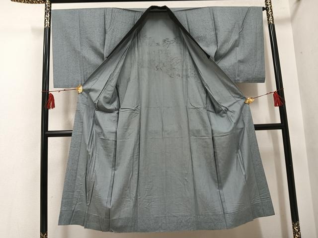平和屋着物●男性 長襦袢 無双仕立て 作家物 手描き 風景文 金彩 正絹 逸品 AABH4147ph