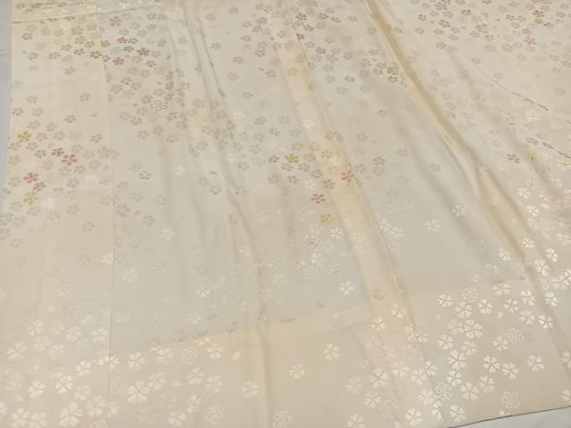 平和屋着物●長襦袢 無双仕立て 地紋起こし 花地紋 正絹 逸品 未使用 AABH4154ph