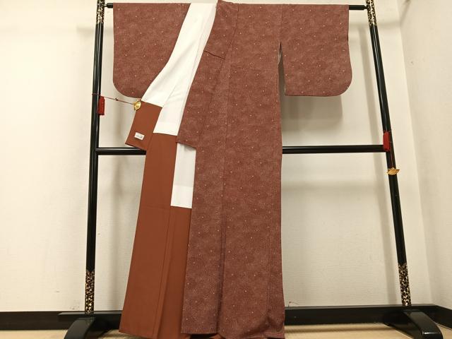 平和屋着物●洗える最高級着物 <英>はなぶさ謹製 小紋 花尽くし 洗える着物 AABH4155ph