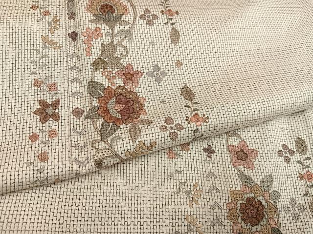 平和屋着物●本場大島紬 訪問着 中国三大刺繍 スワトウ刺繍 汕頭刺繍 更紗唐草文 正絹 逸品 未使用 AABH4156ph