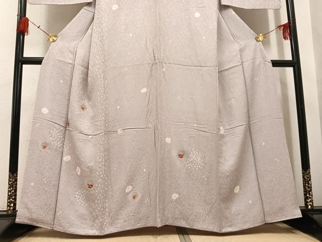 平和屋着物●訪問着 絞り 刺繍 雪輪花文 金糸 正絹 逸品 AABH4164ph