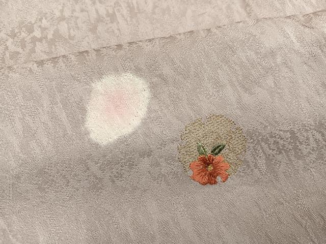 平和屋着物●訪問着 絞り 刺繍 雪輪花文 金糸 正絹 逸品 AABH4164ph