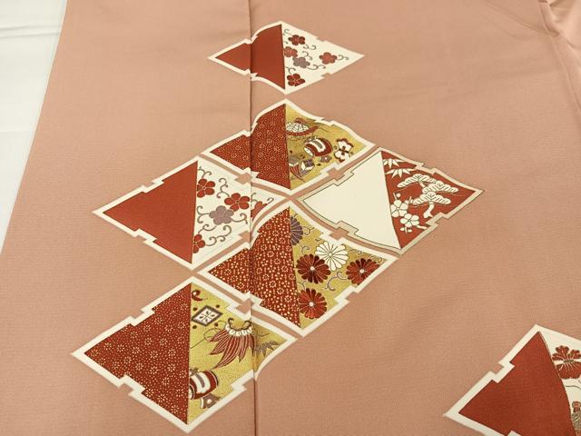 平和屋着物●訪問着 友禅 刺繍 松竹梅宝尽くし 金彩 正絹 逸品 AABH4168ph